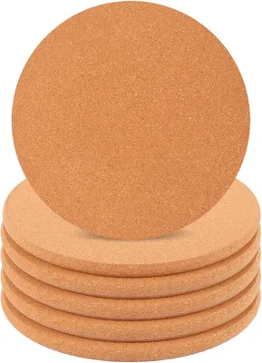 Image de Sous-verres ronds - Lot de 6 - Diamètre de 19 cm - Marron - Résistants à la chaleur et antidérapants, pour casseroles et poêles