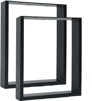 Produktbild von Natural Goods Berlin Möbelkufen RECHTECK, Tischkufen, Tischbeine, Tischgestell, Esstisch, Bank, Couchtisch, Schwarz, B30xH43 cm, 2 Stück