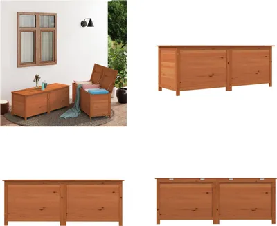 Produktbild von vidaXL Outdoor Kissenbox Braun 150x50x56 cm Massivholz Tanne - Kissenbox - Kissenboxen - Kissenbehälter - Holzkissenbox