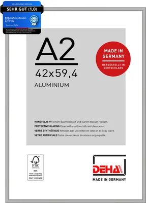 Produktbild von DEHA Design Aluminium Bilderrahmen Boston, 42x59,4 cm (A2), Silber Matt