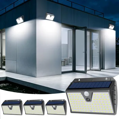 Produktbild von Solarlampen für Außen mit Bewegungsmelder 4 Stück, IP65 Solar Wandleuchte