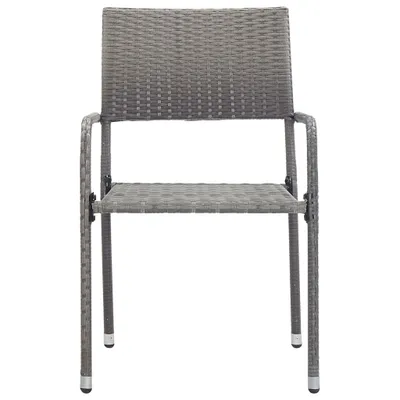 Obrázok produktu pre vidaXL Záhradné jedálenské stoličky 2 ks stohovateľné sivé Polyrattan