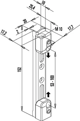 Produktbild von FUHR Stangenkupplung zu Tor- und Türtreibriegel passend für Rundstange 10 mm Stahl