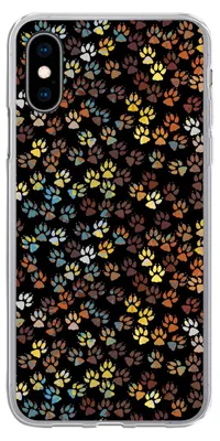 Produktbild von MuchoWow® Handyhülle Schutzhülle Hülle für Telefoonhoesje iPhone X Muster - Hunde - Pfoten - Jungen - Mädchen - Kinder - Kinder Silikon Softcase Handy Hülle - Handyhülle