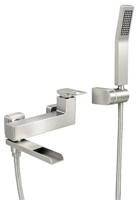 Badkraan mit Handbrause, Edelstahl, 1-Griff, 18Y2OK