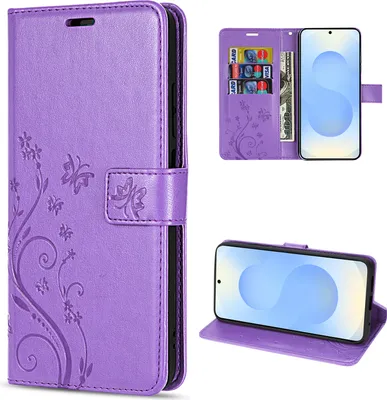 Produktbild von Hülle für Samsung Galaxy S25 Handyhülle Handy Tasche Wallet Case Flip Cover in Lila