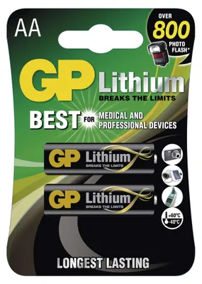 Lithiová baterie GP AA (FR6), 2 ks