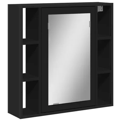 Produktbild von Bad-Spiegelschrank Schwarz 60x16x60 cm Holzwerkstoff