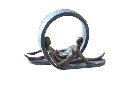 Zdjęcie produktu dla Casablanca Skulptur, Paar, "Auszeit", Paarmotiv, Kunstharz, bronzefarben, grau, , L. 13 cm, B. 29,5 cm, H. 22 cm 79291