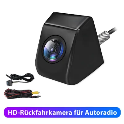 Image de Caméra de recul HD compatible avec les autoradios, caméra AHD 720p avec vision nocturne, grand angle 120°, étanche IP67, aide au stationnement avec câble de 6,5 m