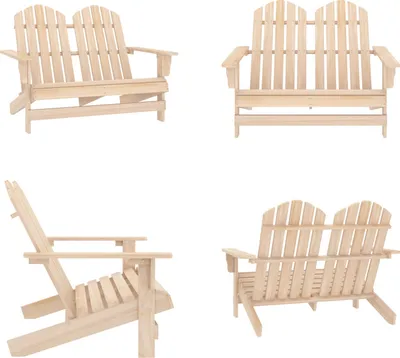 Image de vidaXL Banc de jardin Adirondack 2 places en bois massif de sapin - Chaise de jardin - Chaises de jardin - Fauteuil de jardin - Chaise d'extérieur