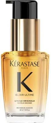 A product shot of a bottle of Kérastase Elixir Ultime hair oil.