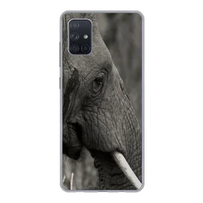 Produktbild von MuchoWow® Handyhülle Schutzhülle Hülle für Samsung Galaxy A71 Elefant - Tiere - Schwarz - Weiß Silikon Softcase Handy Hülle - Kartenbesitzer