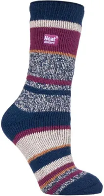 Produktbild von Heat Holders - Damen Socken mit Bunten Streifen | Warme Thermosocken für Winter