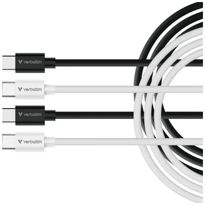 Produktbild von Verbatim 32391, 1 m, USB C, USB C, USB 2.0, 0,48 Gbit/s, Schwarz, Weiß