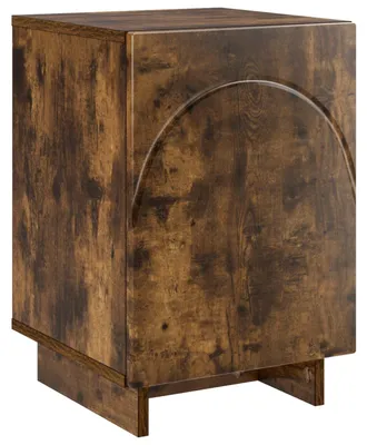 Immagine prodotto di Tavolino da comodino in legno impiallacciato noce, dimensioni 33,5 x 34,5 x 50 cm
