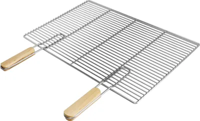 Zdjęcie produktu dla ECD Germany Prostokątny stojak do grilla ze stali nierdzewnej ze zdejmowanymi uchwytami 60x40 cm, wytrzymały i odporny na rdzę