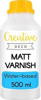 A bottle of Creative Deco Matt Varnish.