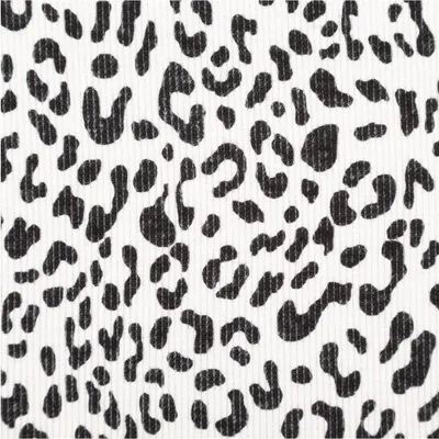 Produktbild von Jerseystoff Meterware Rippjersey Baumwolle Leo beige schwarz 1,20m