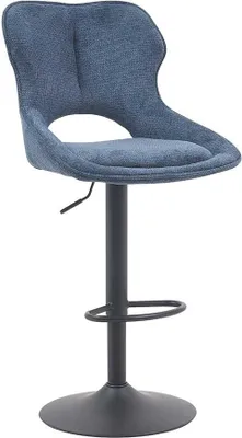 Obrázok produktu pre Barová stolička Morris - 51x53x100-121cm - nastaviteľná - modrá látka