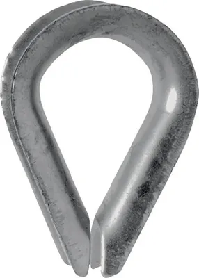 Produktbild von Kausche DIN 6899 Form B 4 mm Seil-Nenngröße 3,5 mm galvanisch verzinkt mit tiefer Rille