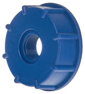 Produktbild von Garronda IBC Adapter S60x6 mit Innengewinde 1/2 Zoll IBC Anschluss Kappe für Wassertank und Regentonne Kunststoff Adapter für IBC Container Mauser GD-0210