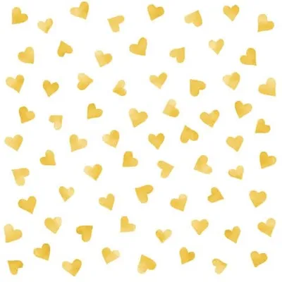 Produktbild von 20 Servietten My Heart gold - Verstreute, goldene Herzen 33x33cm