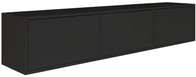 Produktbild von Selsey Framme – hängendes TV-Board mit drei Klappen, Schwarz, 150 cm