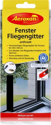 Produktbild von Aeroxon Fenster Fliegengitter anthratiz - Waschbar und UV-beständig (1er Pack)