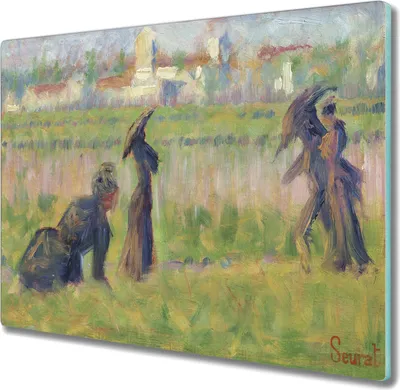 Produktbild von Coloray Küchenbrett Kochplattenabdeckung Hackbrett Schneidebrett Herdabdeckplatte 60x52 cm - Fluss-Stadt