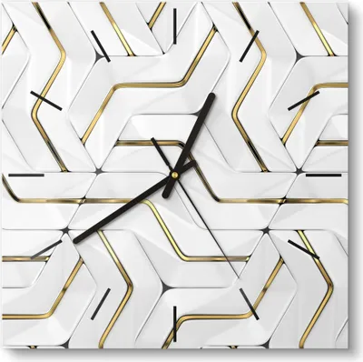 Produktbild von DEQORI Glasuhr 30x30 cm Modern 'Hochglanzmuster' Wanduhr Glas Uhr Design leise