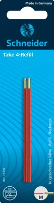 Immagine prodotto di Schneider 77292 Penna a sfera Take 4 Refill - M, rosso (indelebile), 2 pezzi