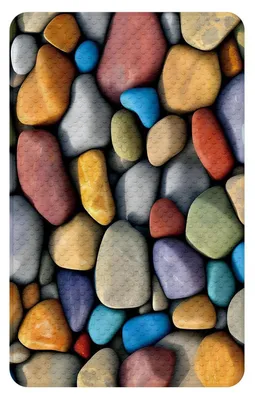Obrázok produktu pre Protisklzová podložka pod sprchu, 50x80 cm, farebné kamienky, antibakteriálna, odolná proti plesniam, vhodná do práčky