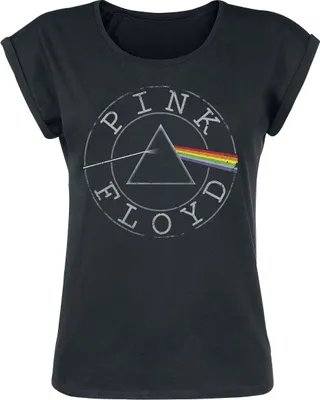 Produktbild von Pink Floyd T-Shirt Damen Logo Circle schwarz Band-Merch, Bands 100% Baumwolle S