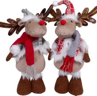 Produktbild von Elch 40cm (50cm) stehend, 2er Set Dekofigur Weihnachten