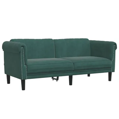 Zdjęcie produktu dla Sofa dwuosobowa, ciemnozielona, aksamit