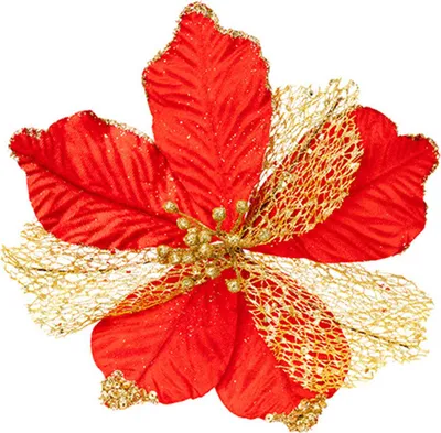 Produktbild von Künstliche Weihnachtssternblumen, Weihnachtsbaumkranz, DIY-Dekoration, Neujahrs-, Hochzeits- und Feiertagsdeko