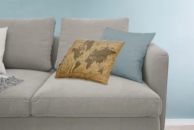 Produktbild von MuchoWow® Zierkissen Sofakissen Wohnzimmer Dekokissen 60x40 cm Weltkarte - Braun - Zeitungspapier - Kopfkissen - Polster mit Foto