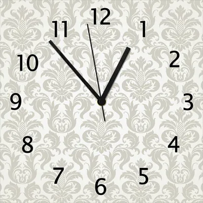 Produktbild von Wallario Design Wanduhr Königliche Schnörkelei in weiß und beige aus Echtglas, Größe 30 x 30 cm