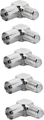 Produktbild von ARLI 5x 90° TV Antennen Winkeladapter – IEC Koax Kupplung 9,5 mm auf F-Kupplung Winkel Adapter F Buchse / Kupplung
