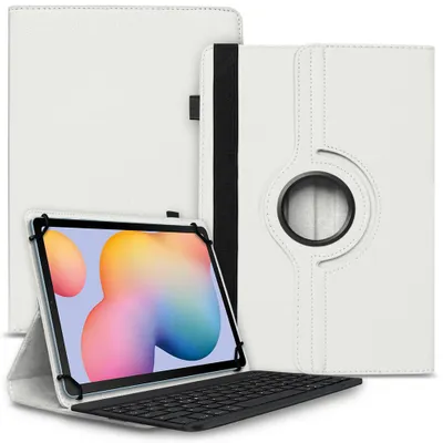 Produktbild von Tablet Tasche Tastatur für Samsung Galaxy Tab S11 S10 S9 FE Hülle Schutzhülle BluetoothFarbe Uni 360 Taschen:Weiß
