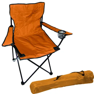 Anglersessel Campingstuhl Regiestuhl inkl. Getränkehalter und Tasche in Orange