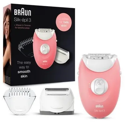 Immagine prodotto di Braun Epilatore Silk Epil 3 3-440 Epilatore Rosa Bianco 20 Pinzette