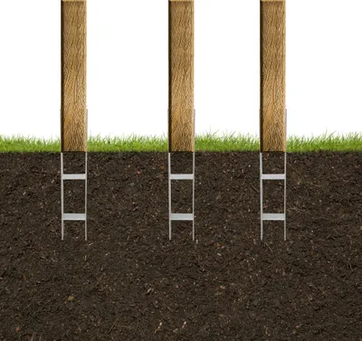Produktbild von Jopassy 4x H-Anker Pfostenträger Gartenspielgeräte-Zubehör 600MM verzinkt feuerverz Feuerverzinkt Pfostenanker 101MM