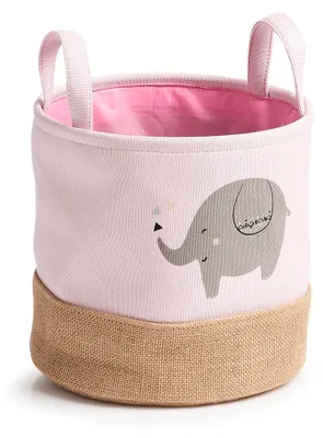 Produktbild von Kinder-Aufbewahrungsbox Elefantenmotiv, rosa 25x25cm