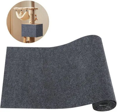 Zdjęcie produktu dla Samoprzylepna mata do drapania 200 cm x 30 cm, szara, drewniana mata dla kotów