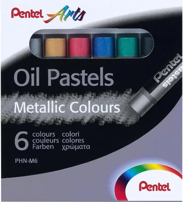 Zdjęcie produktu dla PENTEL PHN-M6 Kreda pastelowa olejna - 6 sztuk, kolor metaliczny, pudełko kartonowe