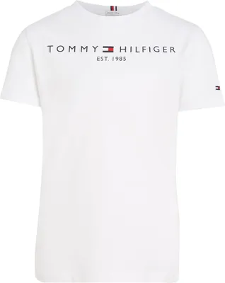 Zdjęcie produktu dla Koszulka Tommy Hilfiger dla dzieci, uniseks, krótki rękaw, model Essential, okrągły dekolt, kolor biały, rozmiar dla wieku 16 lat
