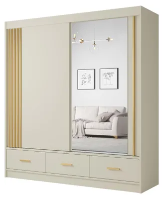 Produktbild von CANADA Schwebetürenschrank 200 cm mit Spiegel, Kaschmir/Artisan