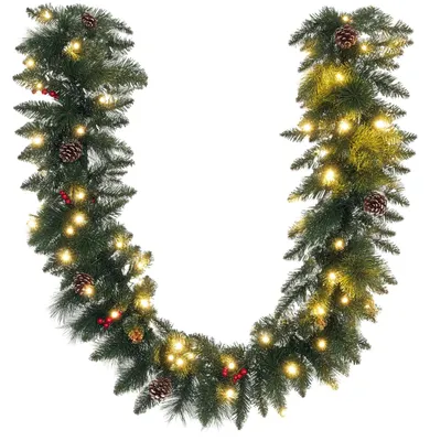 Produktbild von 1,8 m künstliche Weihnachtsgirlande mit Lichterkette Blumendekoration, für Innen Weihnachtsdekoration
